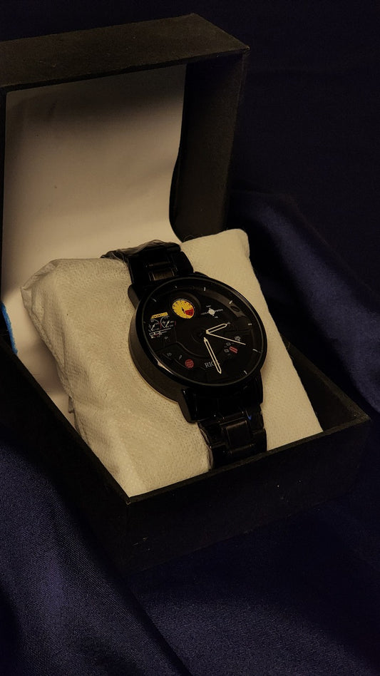 Rick Themed Black Stainless Steel Analog Wrist Watch - Cool, Gifts for Men, Fan Collectible